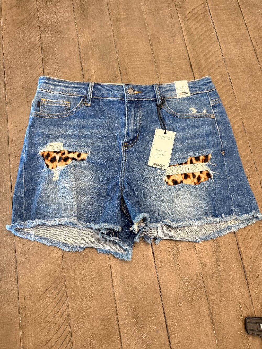 Judy Blue Leopard Patch Shorts